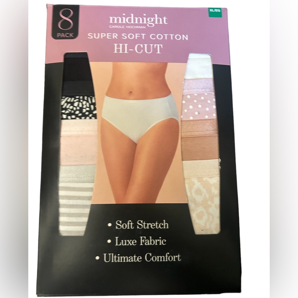 Midnight Carole Hochman Ladies' Hi-Cut Underwear, 8-pack
